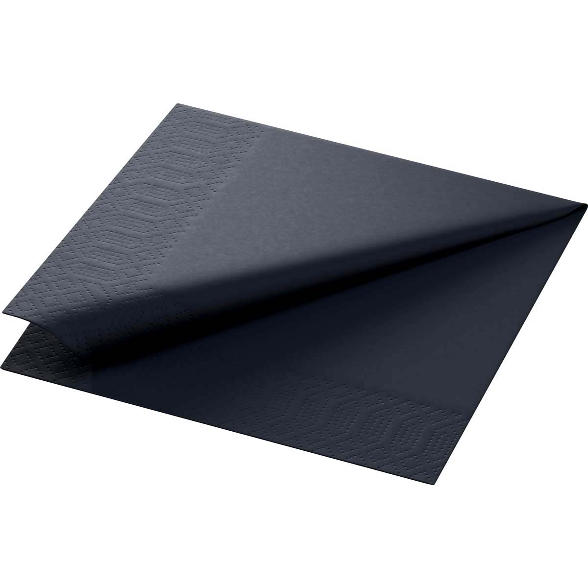 Zelltuchservietten 24 x 24 cm, 2-Lagig, 1/4-Falz - Schwarz