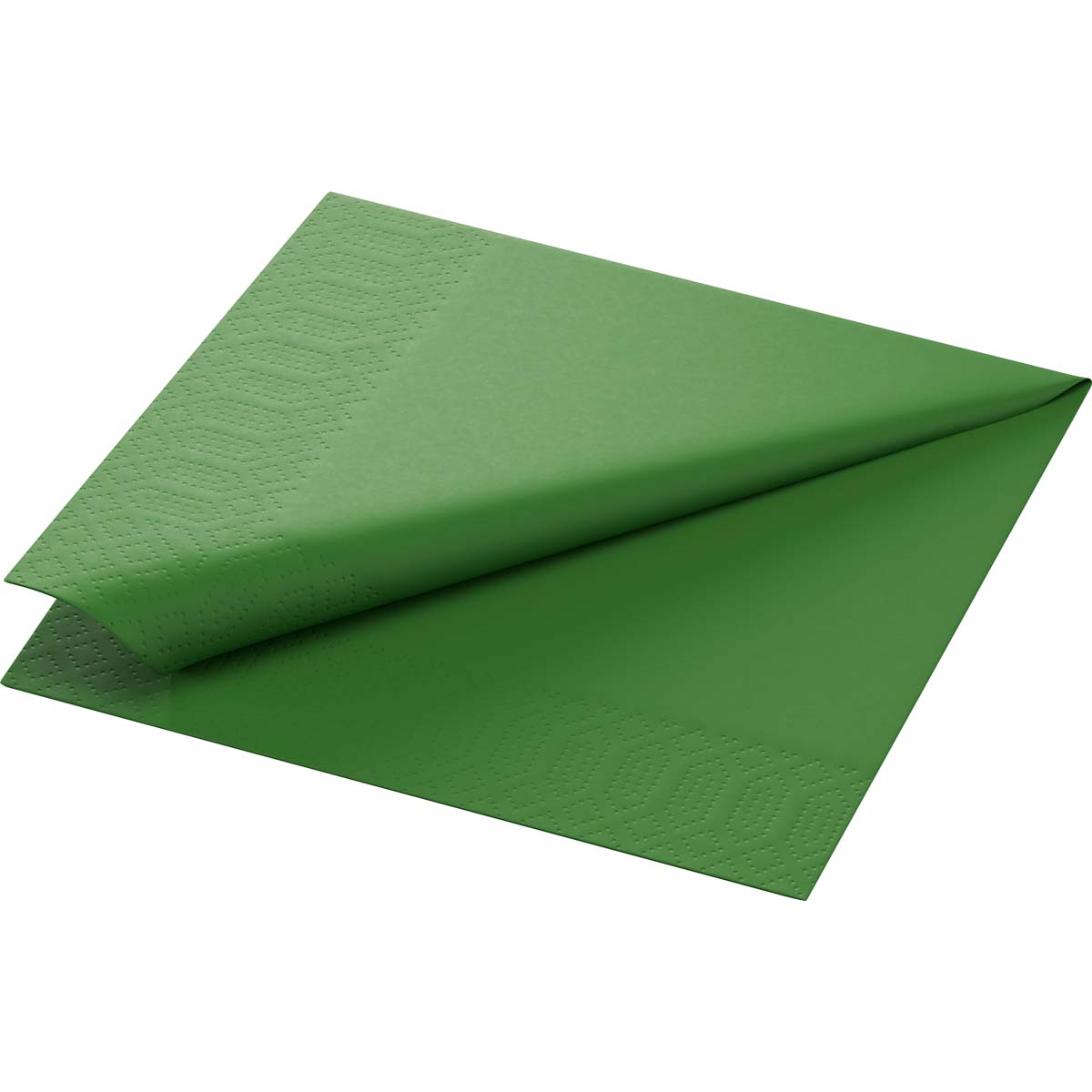 Zelltuchservietten 33 x 33 cm, 2-Lagig, 1/4-Falz - Leaf Green