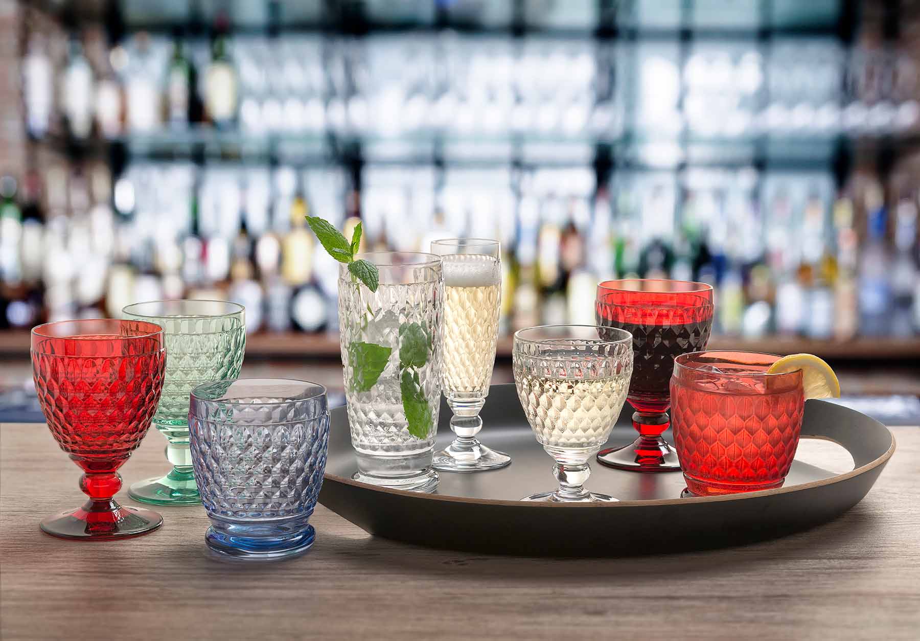 Wasserglas Boston Blau