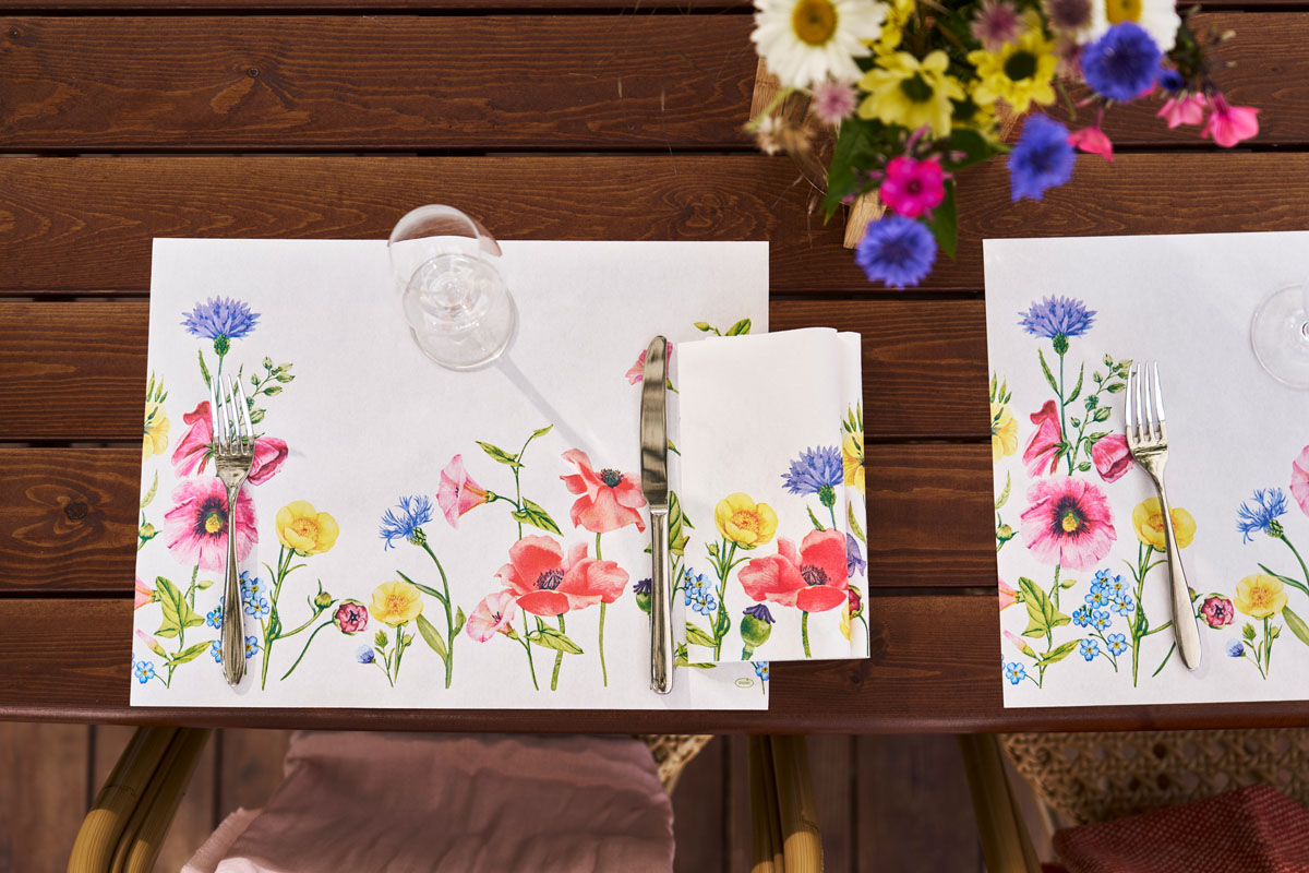 Tischset BIO-DUNICEL® 30 x 40 cm - FLOWY MEADOW