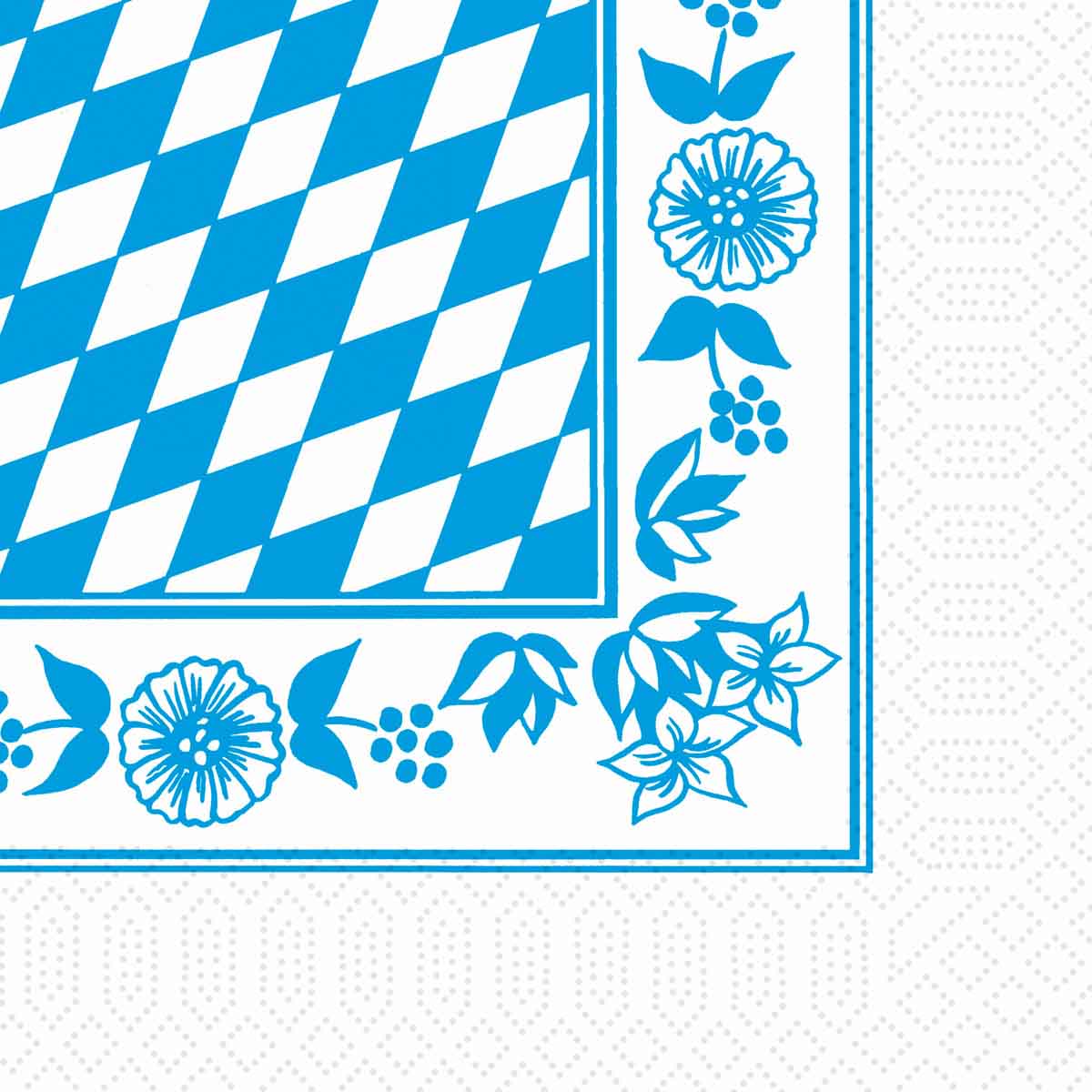 Zelltuchservietten 33 x 33cm, 3-Lagig, 1/4-Falz - Bayernraute